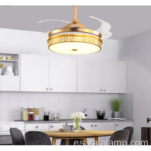 Ventilador de cuchillas retráctil con iluminación remota y LED